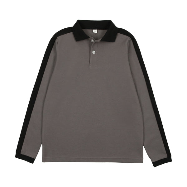 Bopop Grey Polo With Black Stripe On Sleeve