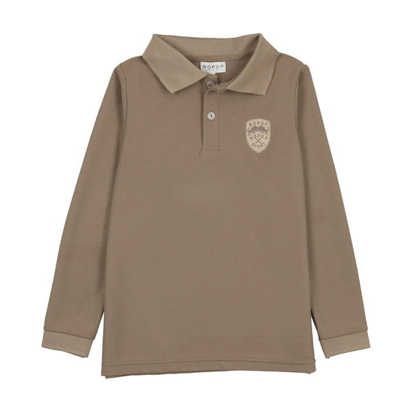 Bopop Taupe Emblem Polo