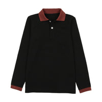 Bopop Black Polo With Burgandy Cuff