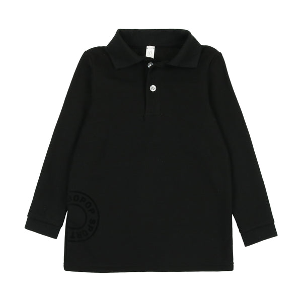 Bopop Black Velour Logo Polo