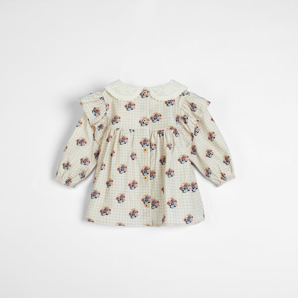 Cera Una Volta Franca Shirt Cream Check Flower