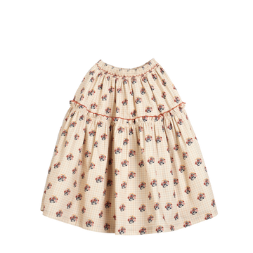 Cera Una Volta Marzia Skirt Cream Check Flower