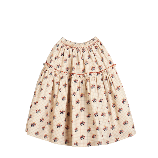 Cera Una Volta Marzia Skirt Cream Check Flower