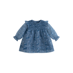 Cera Una Volta Jasmine Baby Dress Dusty Blue Flower