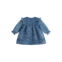 Cera Una Volta Jasmine Baby Dress Dusty Blue Flower
