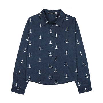 Urban Edge Navy Denim Anchor Shirt