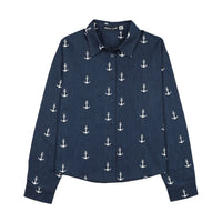 Urban Edge Navy Denim Anchor Shirt