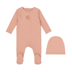 Mini Label Pima Cotton Pink Antique Phone Footie and Hat