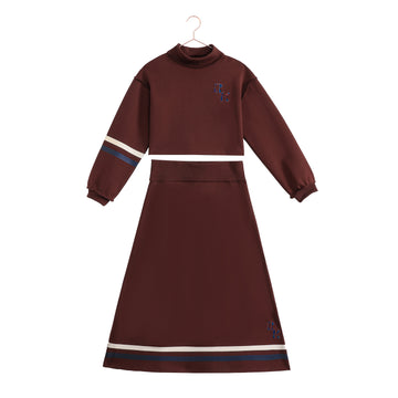 Retro Kid Arden Scuba Crop Top & Skirt Teen Set - Cranberry