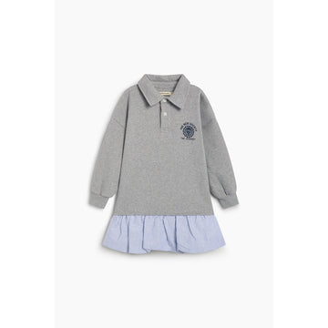 The New Society Ash Special Dress - Mid Grey Melange