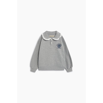 The New Society Ash Polo - Mid Grey Melange