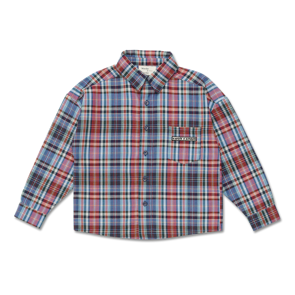 Wander + Wonder Blue Multi Plaid Button Down Shirt