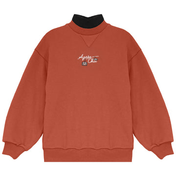 Calla Lili Boy Sweatshirt With Mockneck - Rust