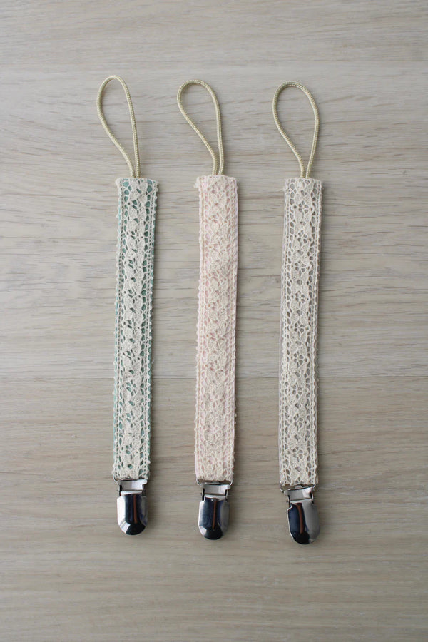 Little Threads The Label Pink Crotchet Pacifier Clip