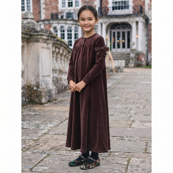Bopop Burgundy Studded Bow Maxi - Long Length (Maxi Collection) B919