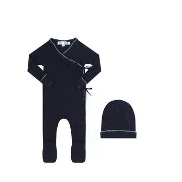Little Parni Navy/Lt Blue Baby Pico Onesie/ Footie (K434)