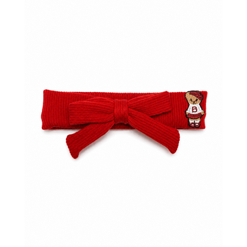 Bandeau Teddy Knits Red Baby Bow Band (Final Sale)