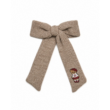 Bandeau Teddy Knits Oat Large Bow Clip (Final Sale)