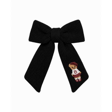 Bandeau Teddy Knits Black Medium Bow Clip (Final Sale)