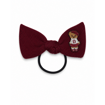 Bandeau Teddy Knits Burgundy Pony Tie (Final Sale)