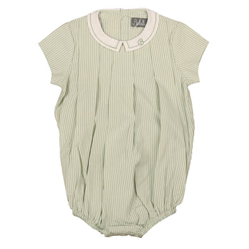 Belati MINT STRIPED ROMPER WITH EMBROIDERED COLLAR (BBB247)