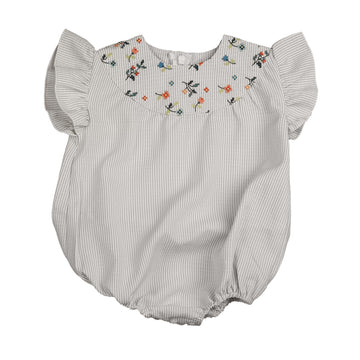 Belati Light Blue Embroidered Round Yoke Romper (BBB514)