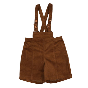 Belati Camel/ Brown Suspender Overall With Snap Closure