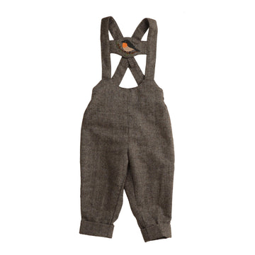 Belati Brown Bird Embroidered H Bar Overall