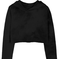 Bopop Black Cropped Hooded Sweatshirt