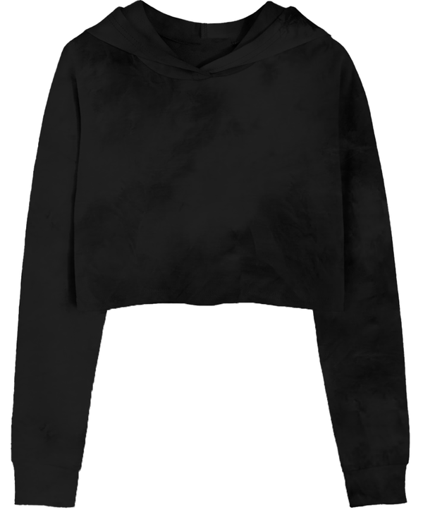 Bopop Black Cropped Hooded Sweatshirt