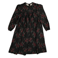 Belati Black Floral Collared Dress (BDR314)