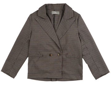 Belati Taupe 2 Button Plaid Jacket (BJ1443)