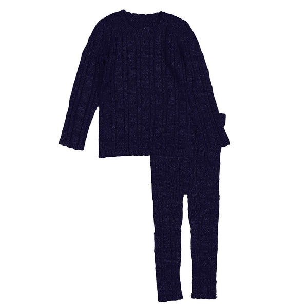 Belati Navy Lurex Knit Baby Set