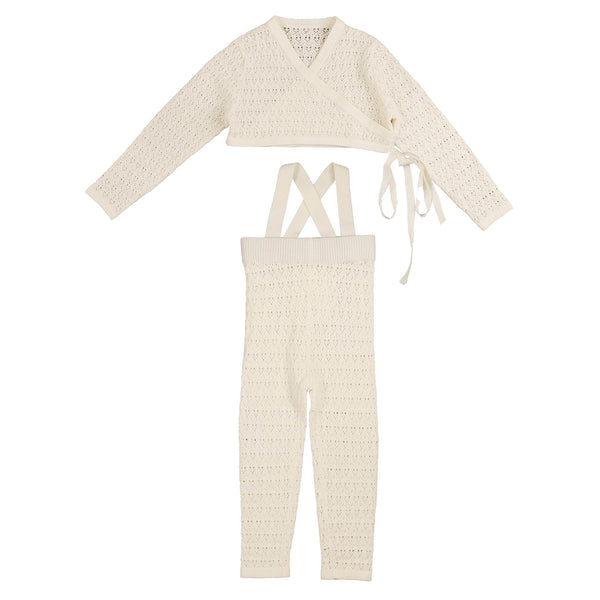 Belati Cream Wrap Knit Baby Set (BKN374)