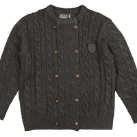 Belati Charcoal Cable Double Breasted Emblem Sweater (bkn381)