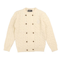 Belati Cream Cable Double Breasted Emblemsweater (BKN381)