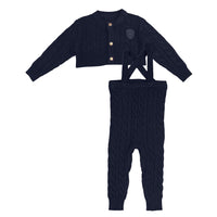 Belati Navy Cable Knit Baby 2Pc Set (BKN382)