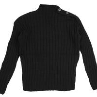 Belati Black Shoulder Button Chunky Knit (BKN489)