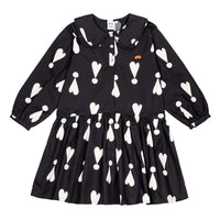 Beau Loves Black Exclamation Hearts Collar Dress