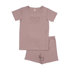 Bonjoy Embossed Bonjoy Short Sleeve Lounge Set - Lilac