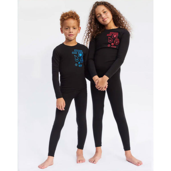 Little Parni Black / Red Patch Multi-patch Pajamas