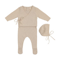 Bonjoy Sand Knit Overlay Stretchie & Bonnet