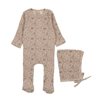 Bonjoy Pink Liberty Print Printed Footie Set