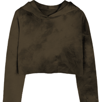 Bopop Olive Cropped Hooded Sweatshirt