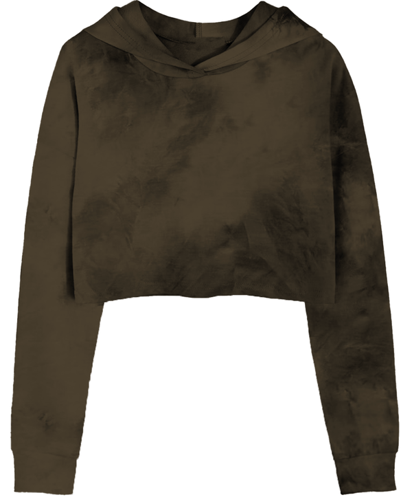 Bopop Olive Cropped Hooded Sweatshirt