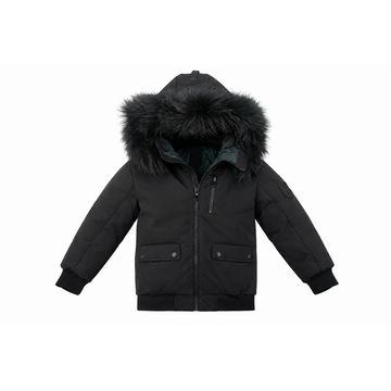 Scotch Bonnet Black Fur Hood Utility Down Coat BO30
