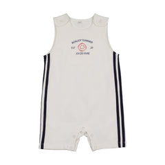Bonjoy Bonjoy Summer Romper - Boy - White/Blue