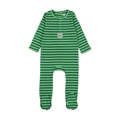 Bonjoy Stripe Squad Footie - Neon Green