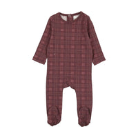 Bonjoy Burgundy Plaid Stretchie