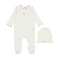 Lilette By Lil Legs Branches Footie Set White/Pink